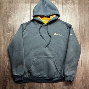 Microsoft Copilot Softchoice Hoodie Mens XL Blue Sherpa Lined Tech Promo